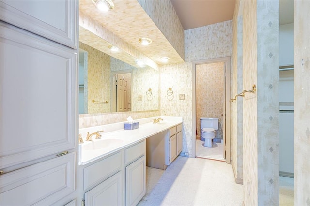 bathroom with toilet and vanity