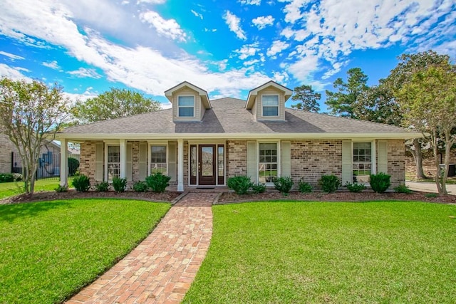 view of front of house featuring a front lawn