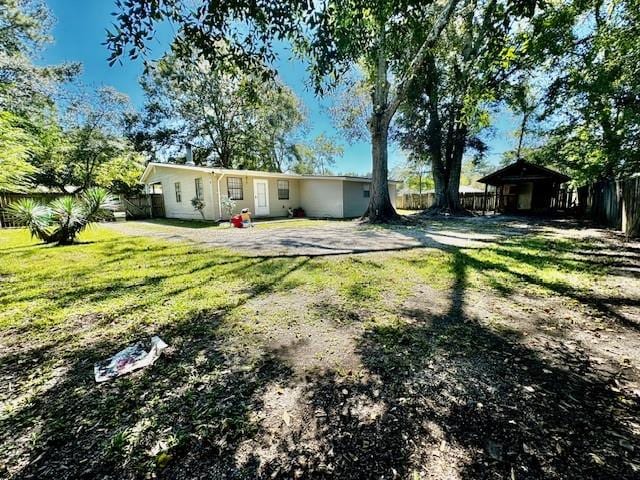 exterior space with a yard