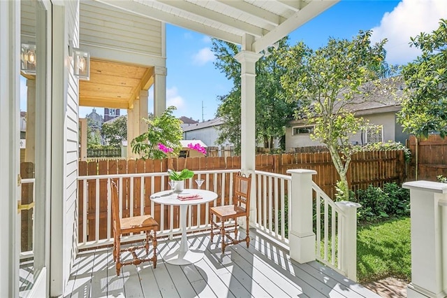 view of wooden deck