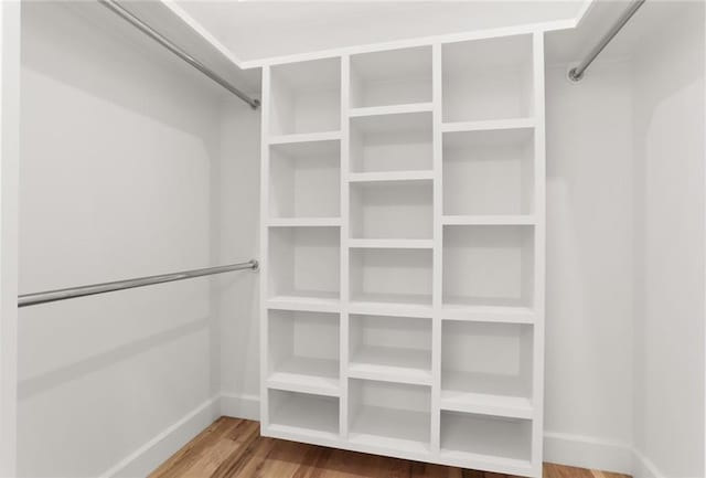 spacious closet featuring hardwood / wood-style flooring