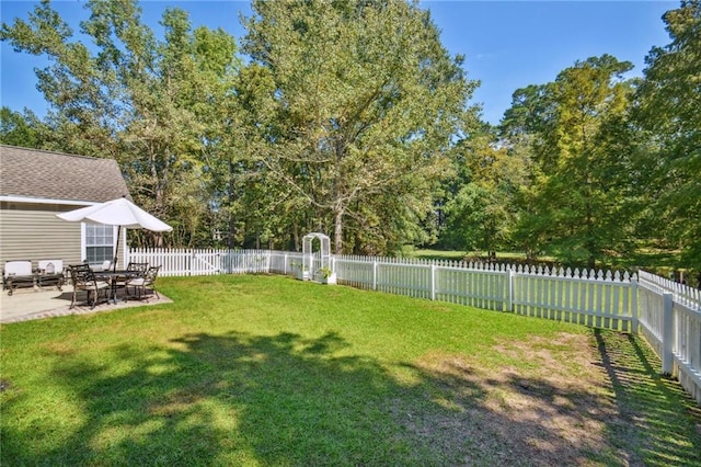 view of yard featuring a patio