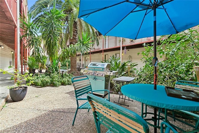 view of patio featuring grilling area