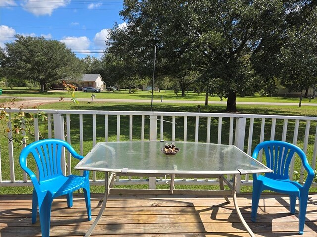 deck with a lawn