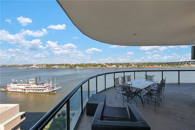 balcony with a water view