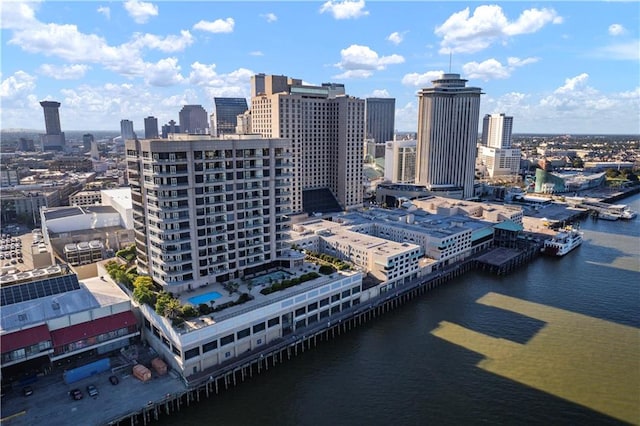 property's view of city with a water view