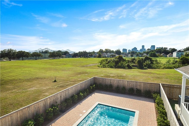 view of pool featuring a jacuzzi