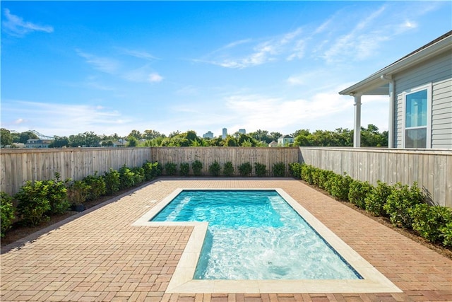 view of swimming pool featuring a patio