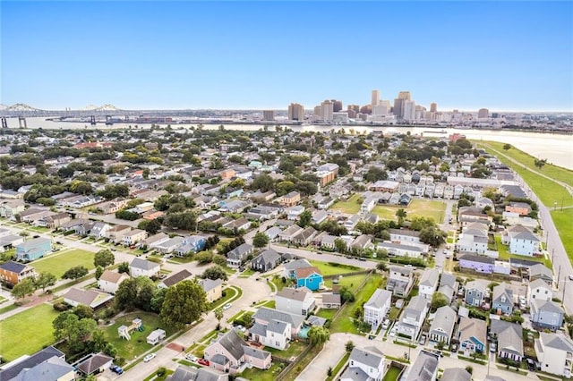 birds eye view of property featuring a view of city and a residential view