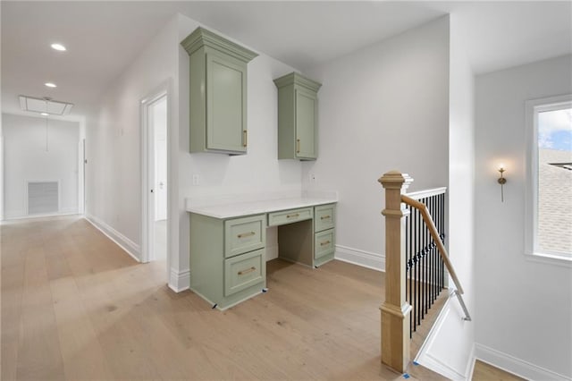 interior space featuring light wood-type flooring