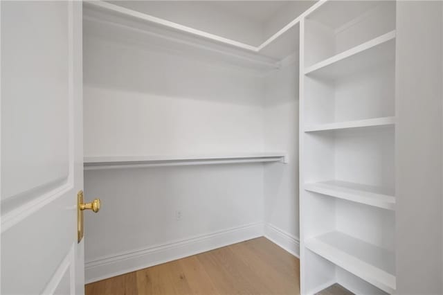 spacious closet with hardwood / wood-style floors