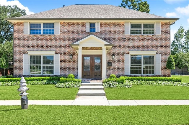 colonial house with a front yard