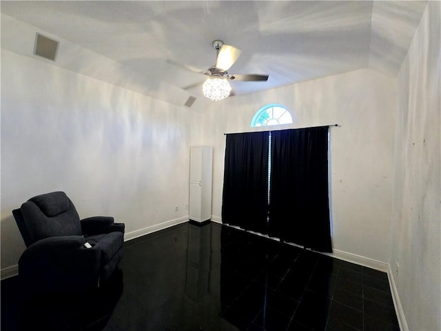 unfurnished room with ceiling fan