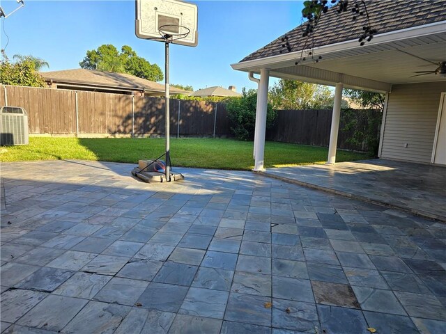 view of patio with central air condition unit