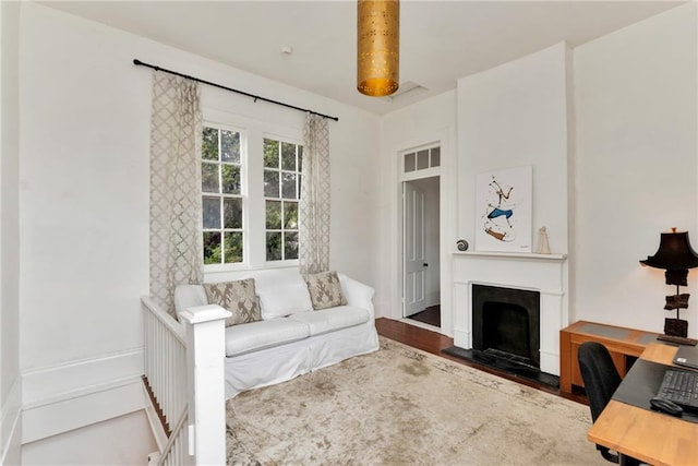 living room featuring wood-type flooring