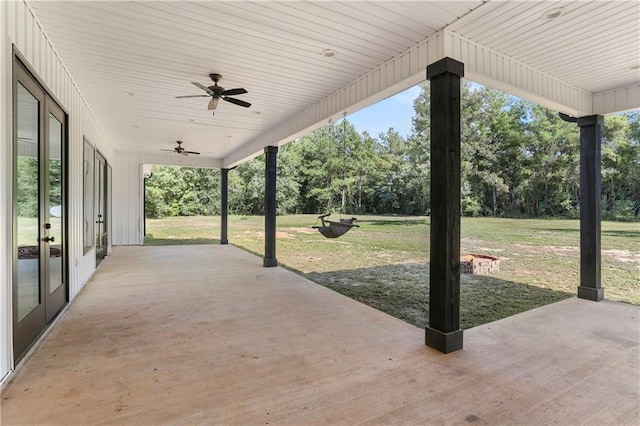 view of patio / terrace with ceiling fan