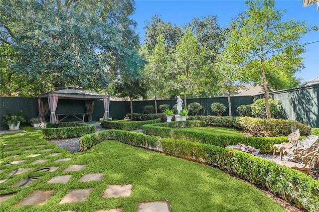 view of yard featuring a gazebo