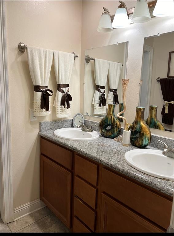 bathroom featuring vanity and tile patterned floors