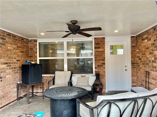 view of patio / terrace with ceiling fan