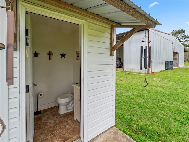 exterior space with toilet