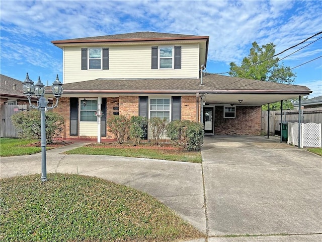 view of property featuring a carport