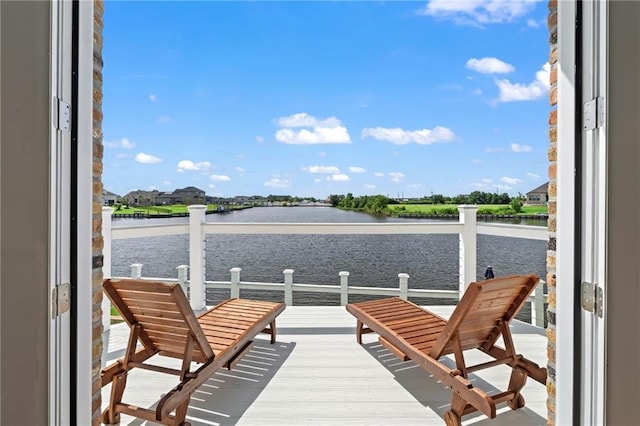 balcony with a water view