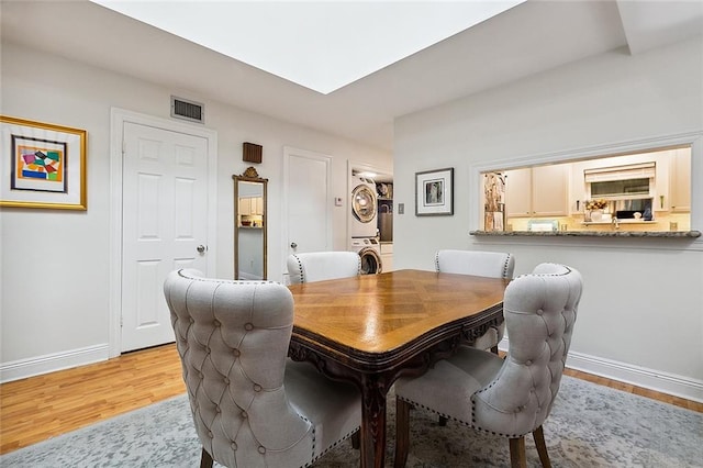 dining area featuring light hardwood / wood-style flooring