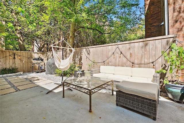 view of patio with outdoor lounge area