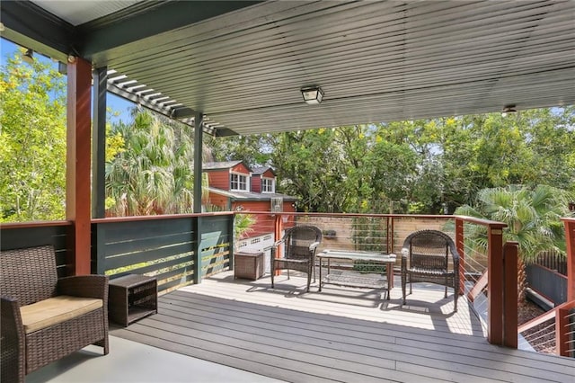 view of wooden deck