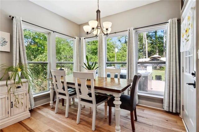 sunroom / solarium featuring a chandelier and plenty of natural light