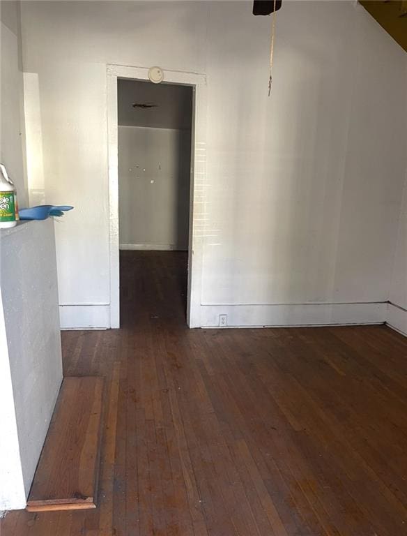 interior space with dark wood-type flooring