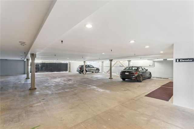 garage with a carport