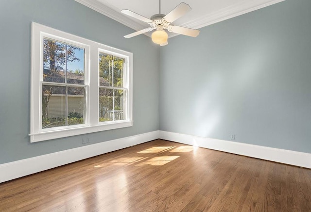 73527 Military Rd, Covington, LA 70435 - spare room with crown molding, wood finished floors, baseboards, and ceiling fan