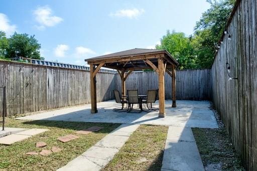 view of patio with a gazebo