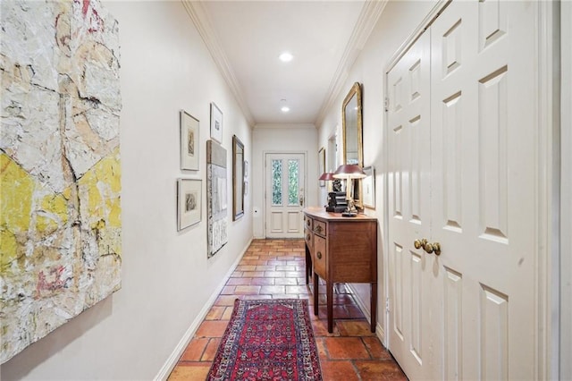 corridor with ornamental molding