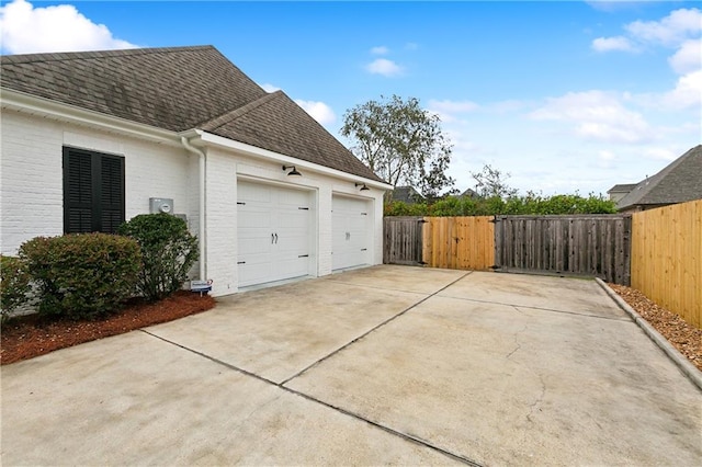 view of home's exterior with a garage