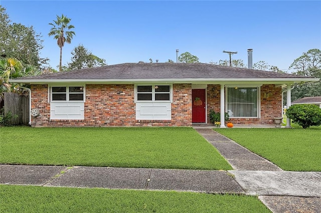 ranch-style house with a front yard