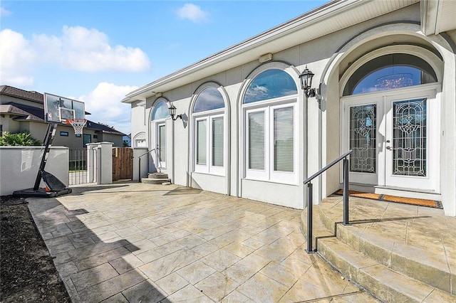 view of patio featuring french doors