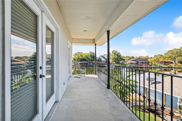 balcony with a water view