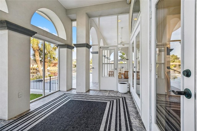 interior space featuring ornate columns