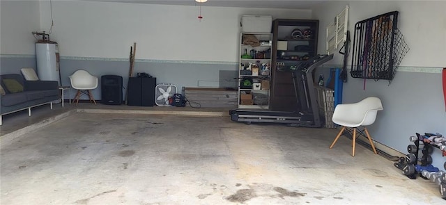 garage with water heater