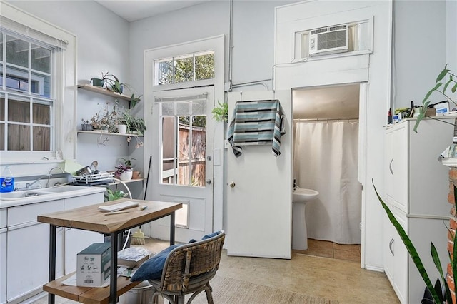 interior space with a wall unit AC