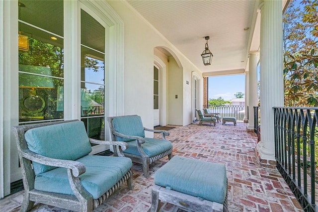 view of patio with covered porch