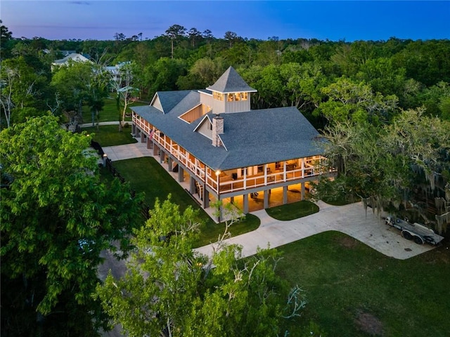 115 Holly St, Mandeville, LA 70448 - aerial view at dusk of a forest view