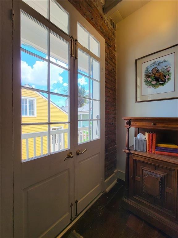 doorway featuring french doors