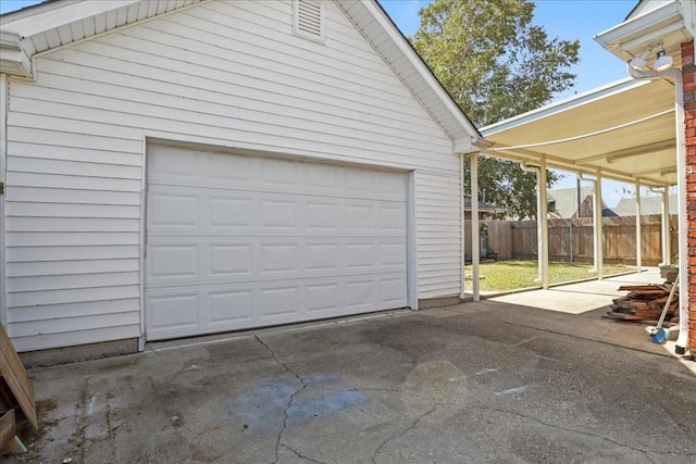 view of garage