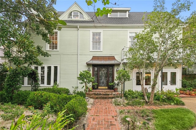 view of front of house with french doors