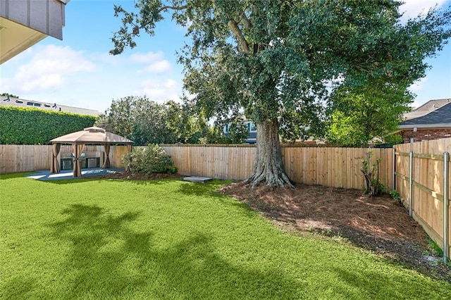 view of yard featuring a gazebo