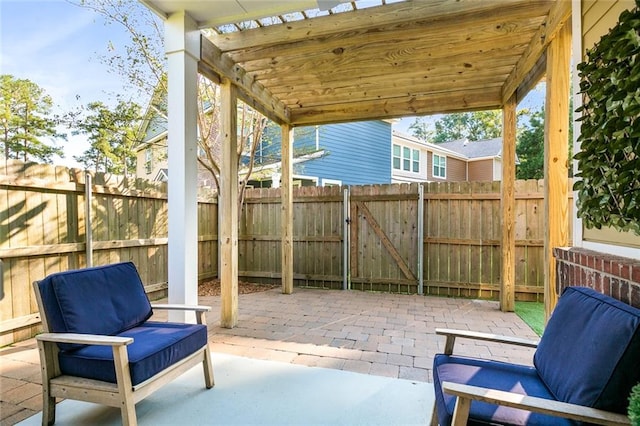 view of patio with a pergola