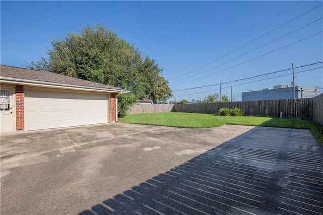 view of patio featuring a garage